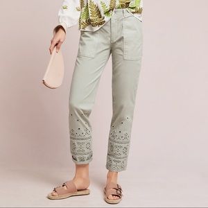 Anthropologie The Wanderer Eyelet Trousers Size 25